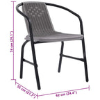 Gartenstühle 2 Stk. Kunststoff Rattan-Optik und Stahl 110 kg