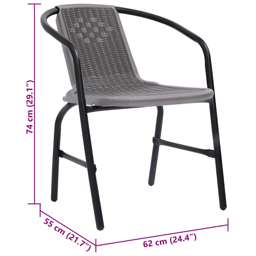 Gartenstühle 2 Stk. Kunststoff Rattan-Optik und Stahl 110 kg