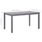Gartentisch Grau 140x80x74 cm Massivholz Akazie