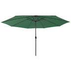 Sonnenschirm mit LED-Beleuchtung 400 cm Grün