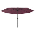 Sonnenschirm mit LED-Beleuchtung 400 cm Bordeaux