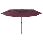 Sonnenschirm mit LED-Beleuchtung 400 cm Bordeaux