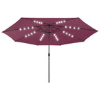 Sonnenschirm mit LED-Beleuchtung 400 cm Bordeaux