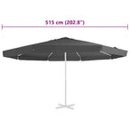 Ersatzbezug für Sonnenschirm Anthrazit 515 cm