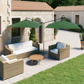 Doppel-Sonnenschirm mit Stahl-Mast 600x300 cm Grün