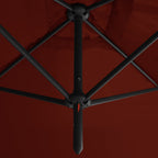 Doppel-Sonnenschirm mit Stahl-Mast 600x300 cm Terrakotta