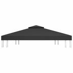 Pavillon-Dachplane mit Kaminabzug 310 g/m² 4x3 m Schwarz