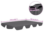 Ersatzdach für Hollywoodschaukel Anthrazit 150/130x105/70 cm
