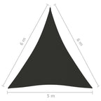 Sonnensegel Oxford-Gewebe Dreieckig 5x6x6 m Anthrazit