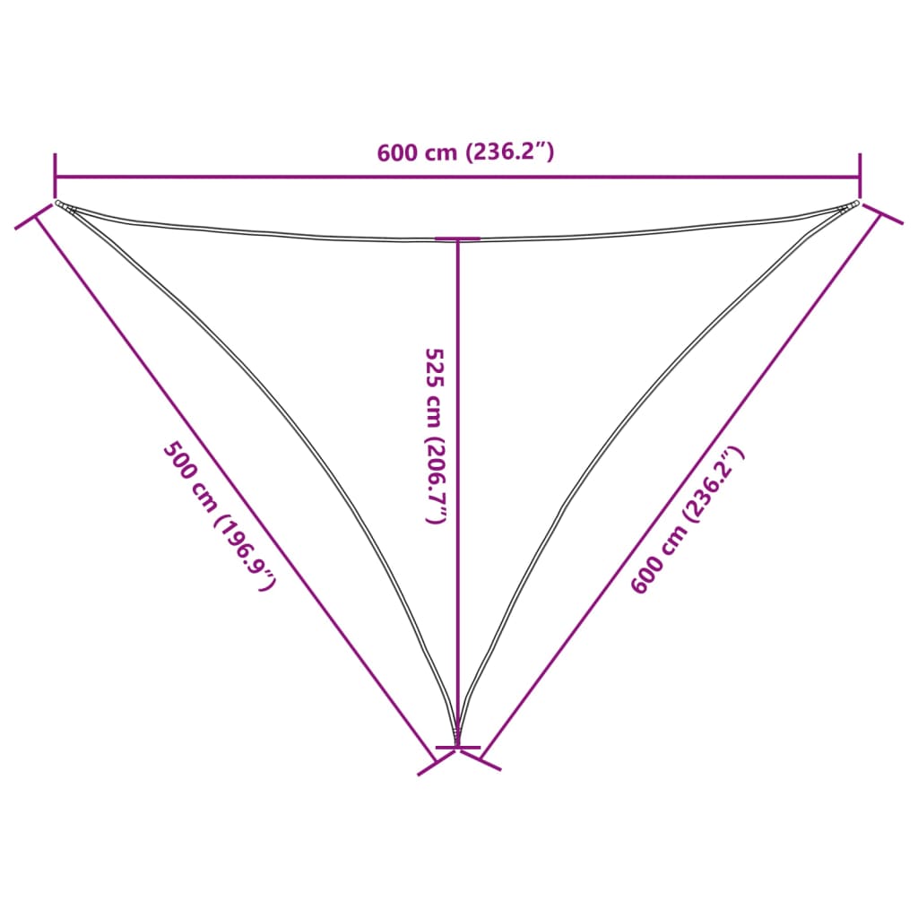 Sonnensegel Oxford-Gewebe Dreieckig 5x6x6 m Anthrazit