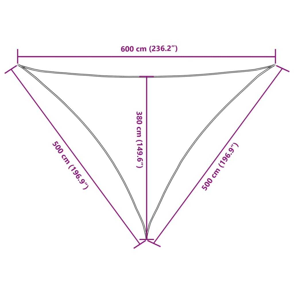Sonnensegel Oxford-Gewebe Dreieckig 5x5x6 m Anthrazit
