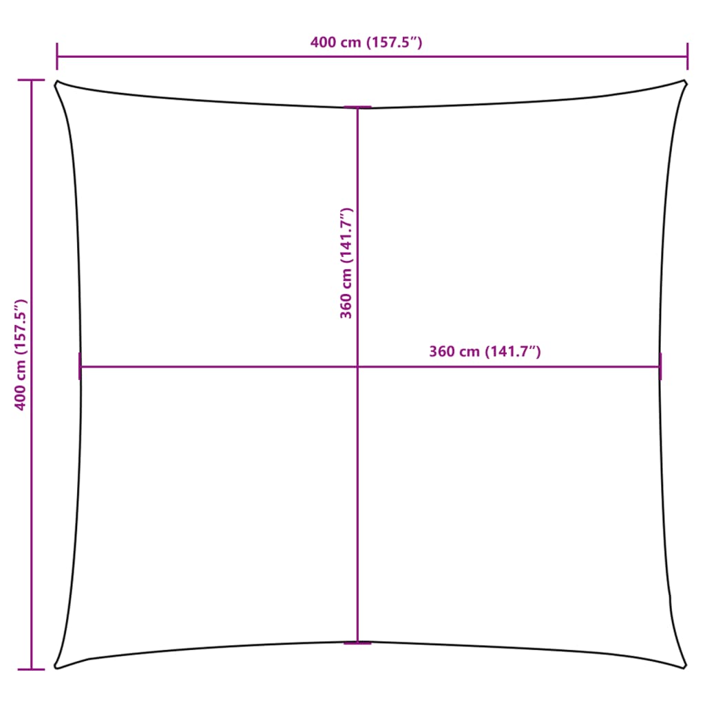 Sonnensegel Oxford-Gewebe Quadratisch 4x4 m Beige
