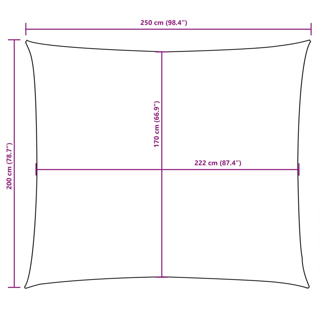 Sonnensegel Oxford-Gewebe Rechteckig 2x2,5 m Beige