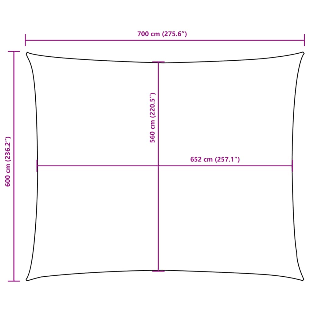 Sonnensegel Oxford-Gewebe Rechteckig 6x7 m Beige