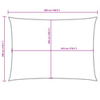 Sonnensegel Oxford-Gewebe Rechteckig 3x5 m Creme