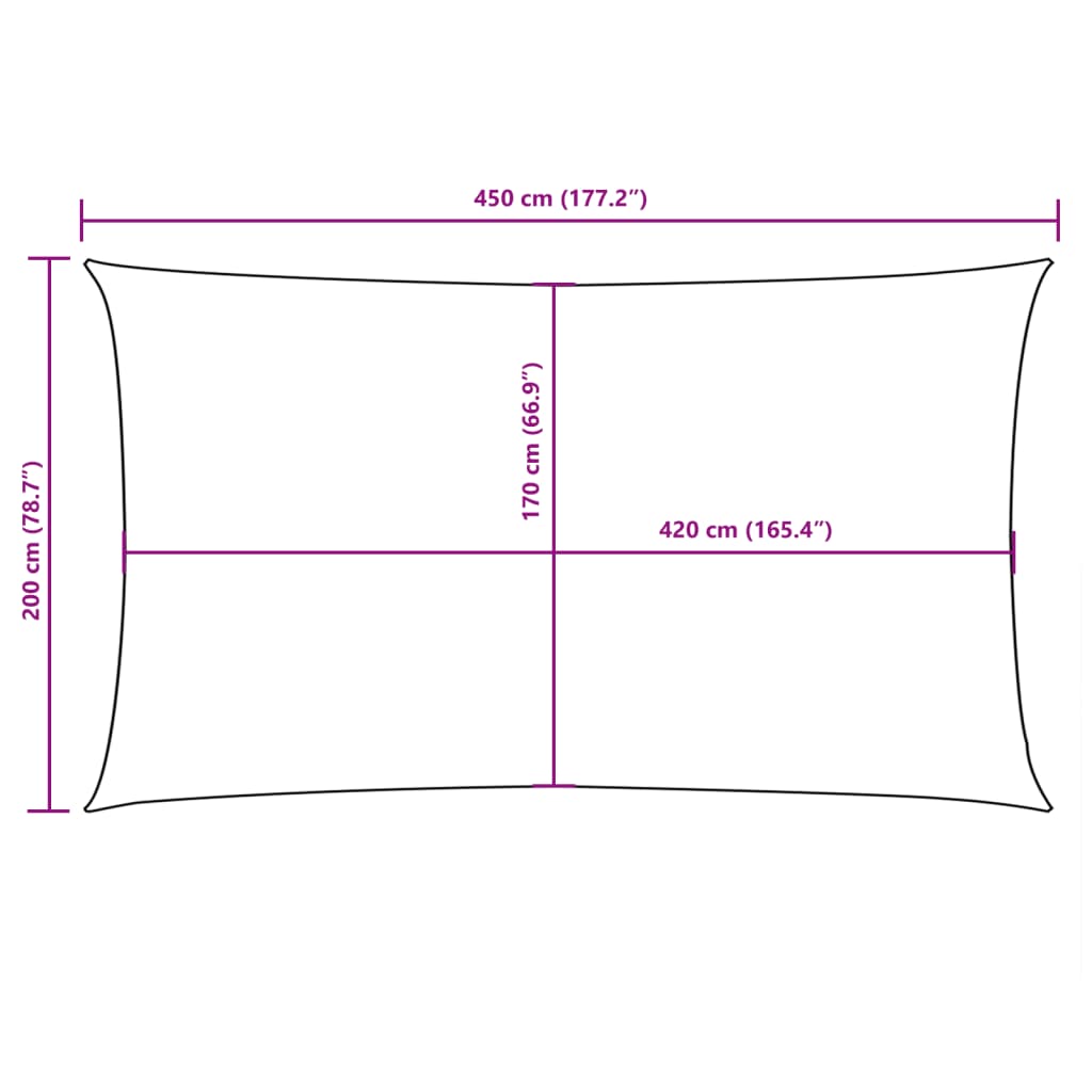 Sonnensegel Oxford-Gewebe Rechteckig 2x4,5 m Terrakotta-Rot