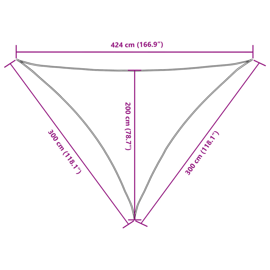Sonnensegel Oxford-Gewebe Dreieckig 3x3x4,24 m Terrakotta-Rot