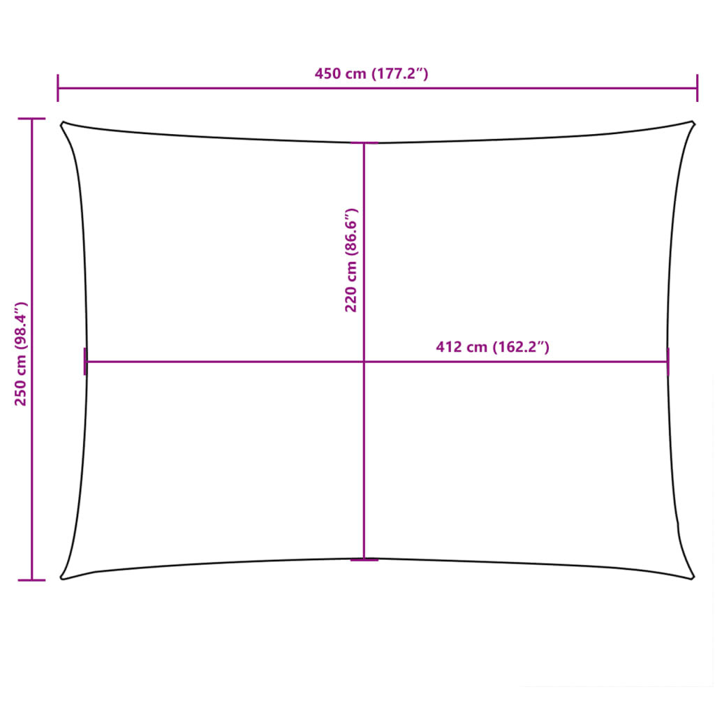 Sonnensegel Oxford-Gewebe Rechteckig 2,5x4,5 m Blau