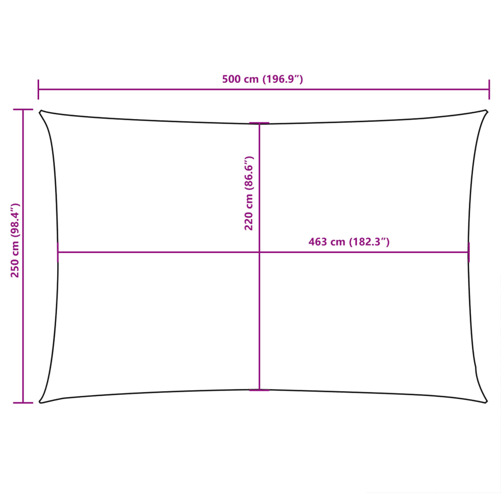 Sonnensegel Oxford-Gewebe Rechteckig 2,5x5 m Blau