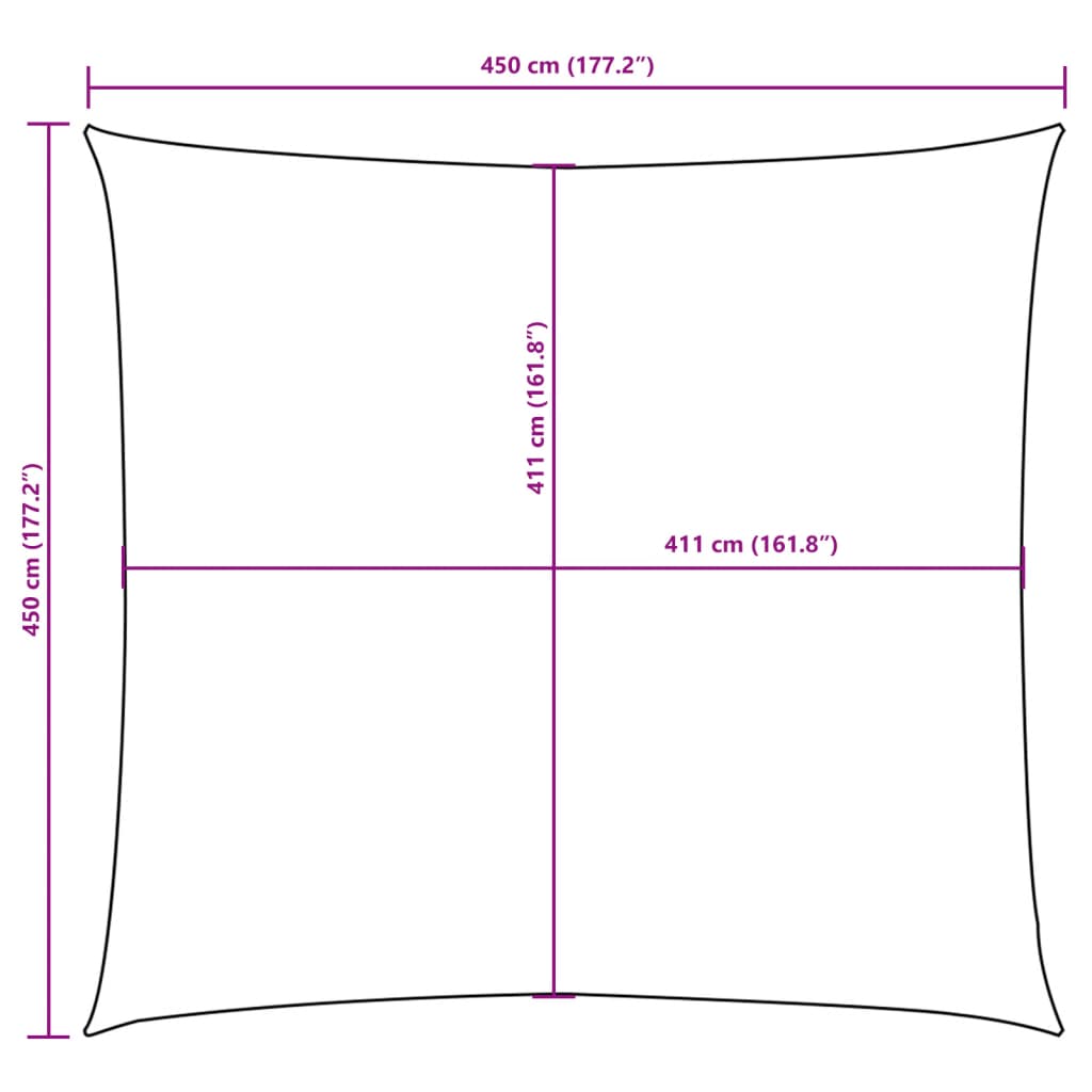 Sonnensegel Oxford-Gewebe Quadratisch 4,5x4,5 m Gelb