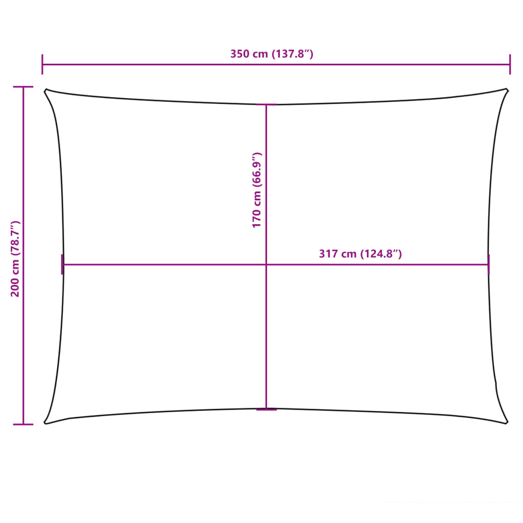 Sonnensegel Oxford-Gewebe Rechteckig 2x3,5 m Gelb