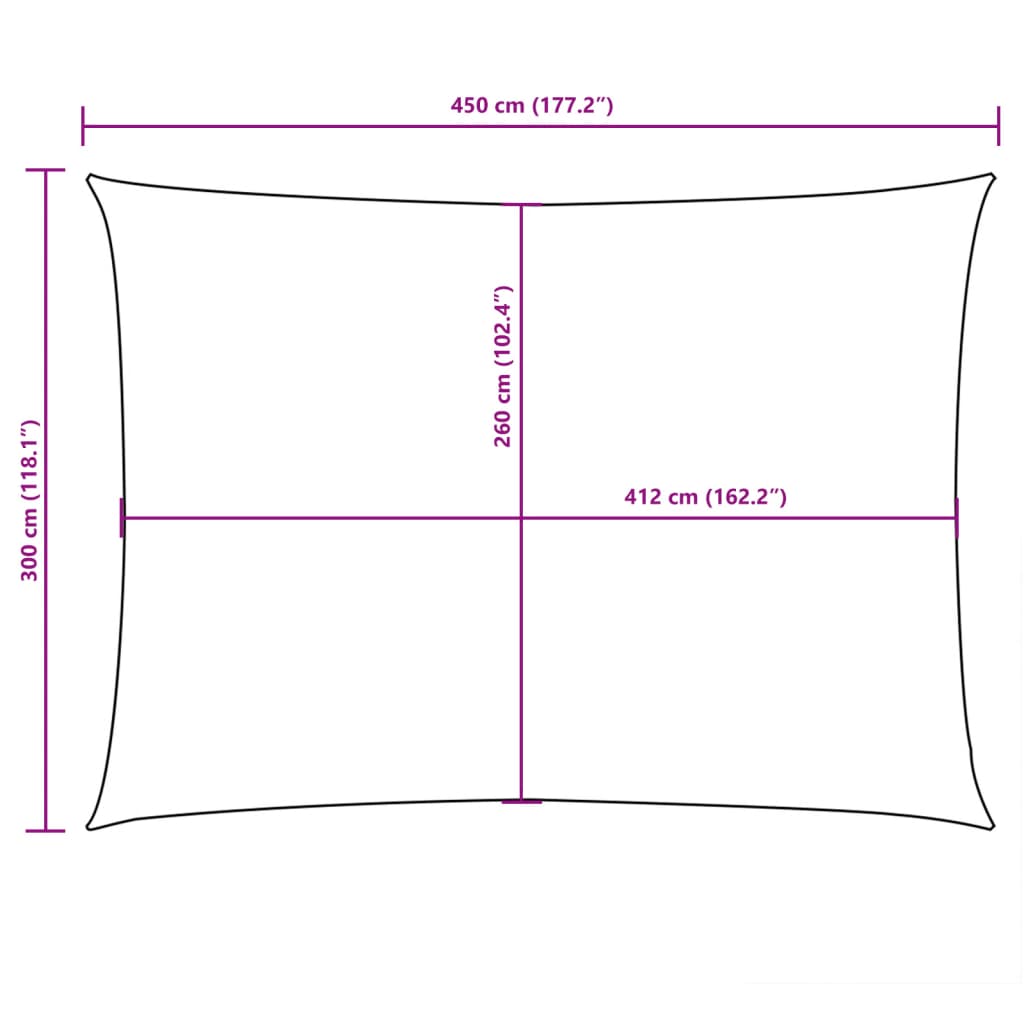 Sonnensegel Oxford-Gewebe Rechteckig 3x4,5 m Gelb
