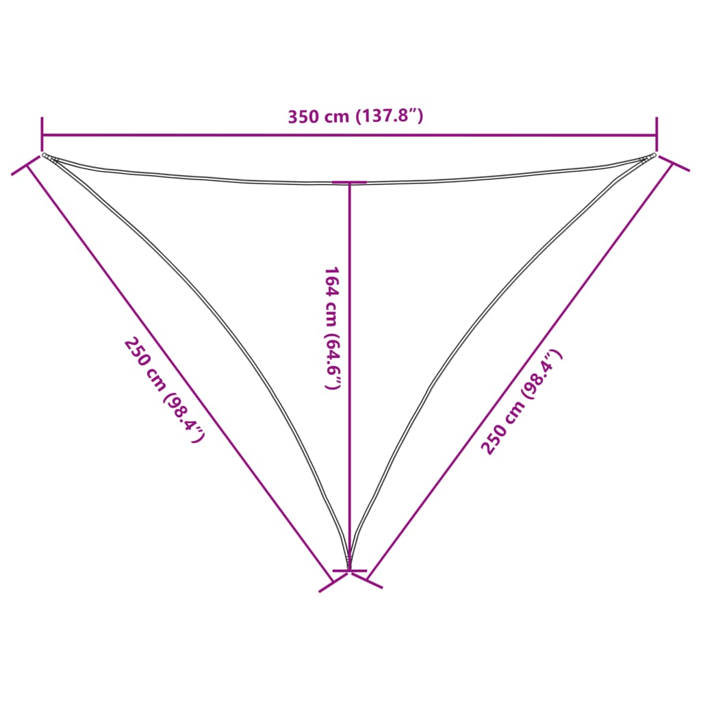 Sonnensegel Oxford-Gewebe Dreieckig 2,5x2,5x3,5 m Gelb