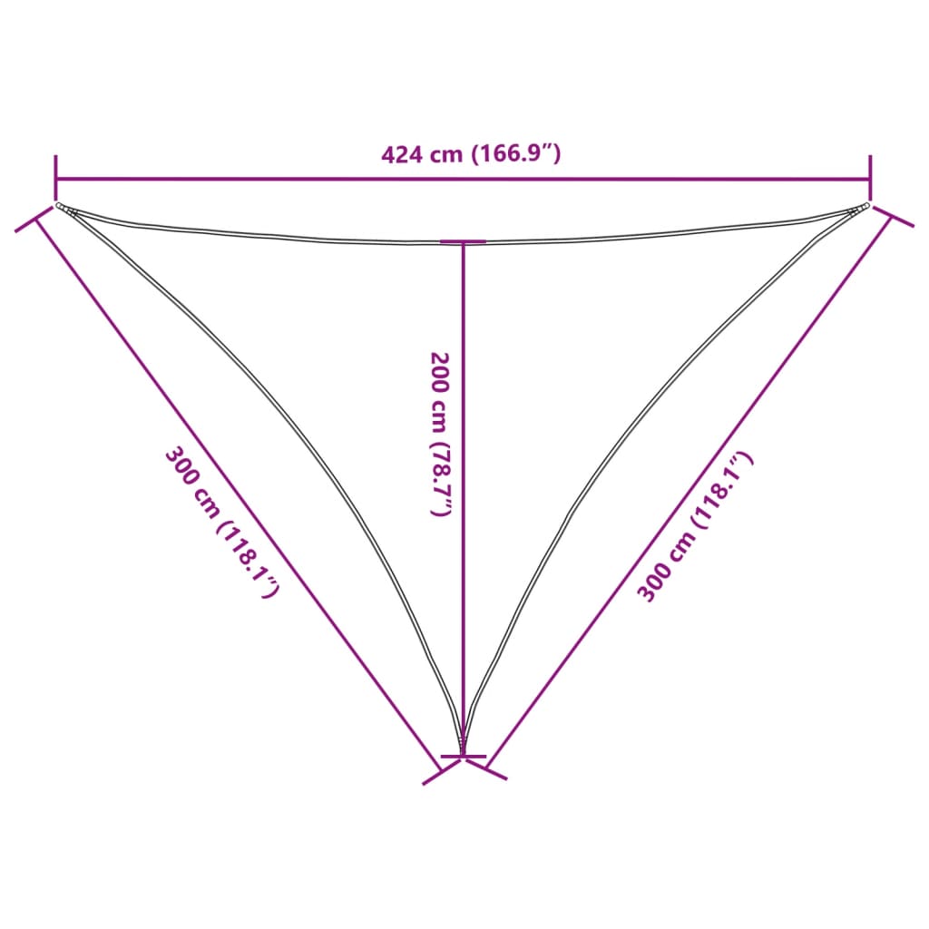 Sonnensegel Oxford-Gewebe Dreieckig 3x3x4,24 m Gelb
