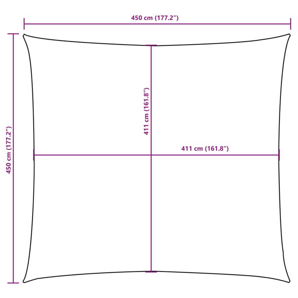 Sonnensegel Oxford-Gewebe Quadratisch 4,5x4,5 m Rot