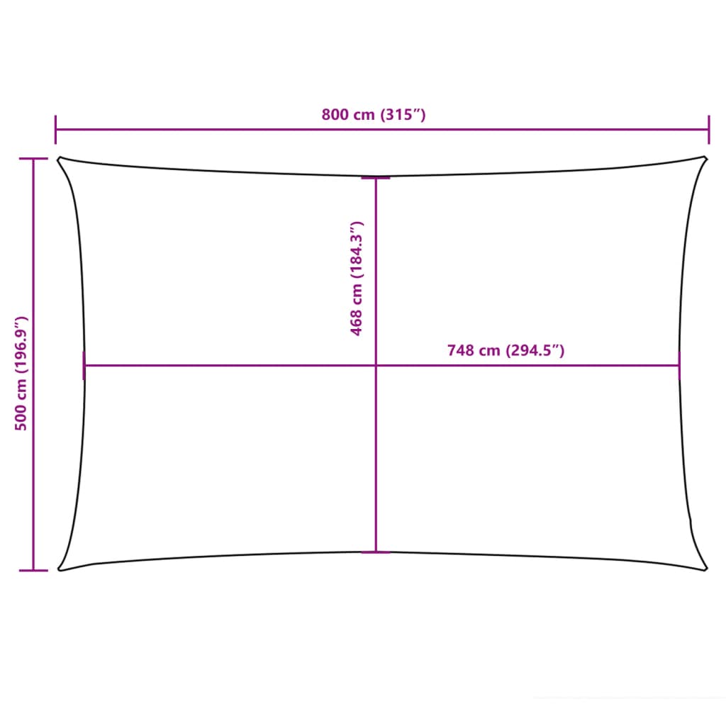 Sonnensegel Oxford-Gewebe Rechteckig 5x8 m Orange