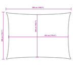Sonnensegel Oxford-Gewebe Rechteckig 3x5 m Schwarz