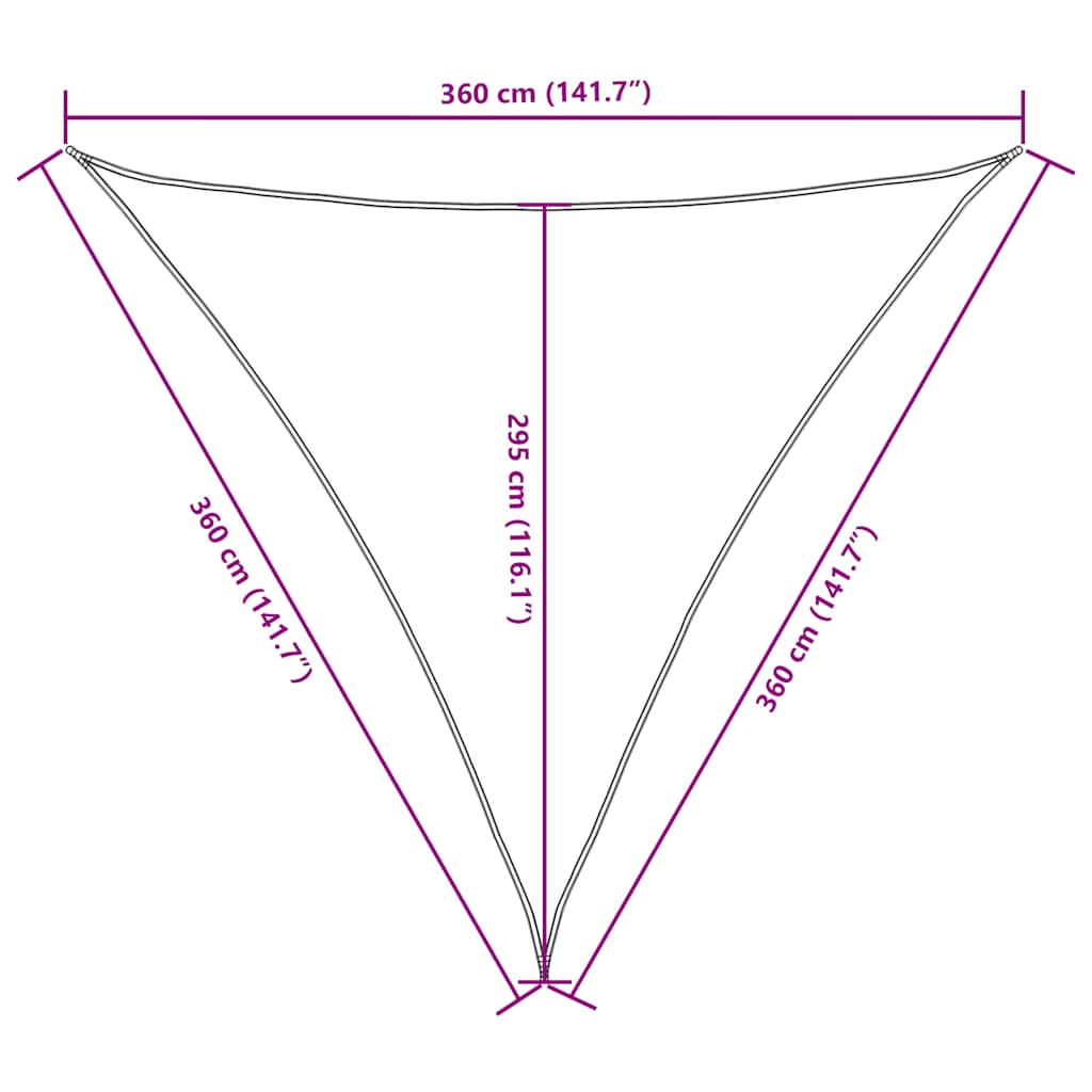 Sonnensegel Oxford-Gewebe Dreieckig 3,6x3,6x3,6 m Schwarz