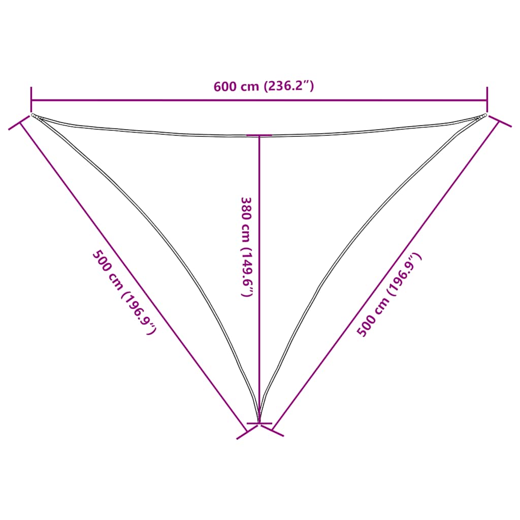 Sonnensegel Oxford-Gewebe Dreieckig 5x5x6 m Schwarz