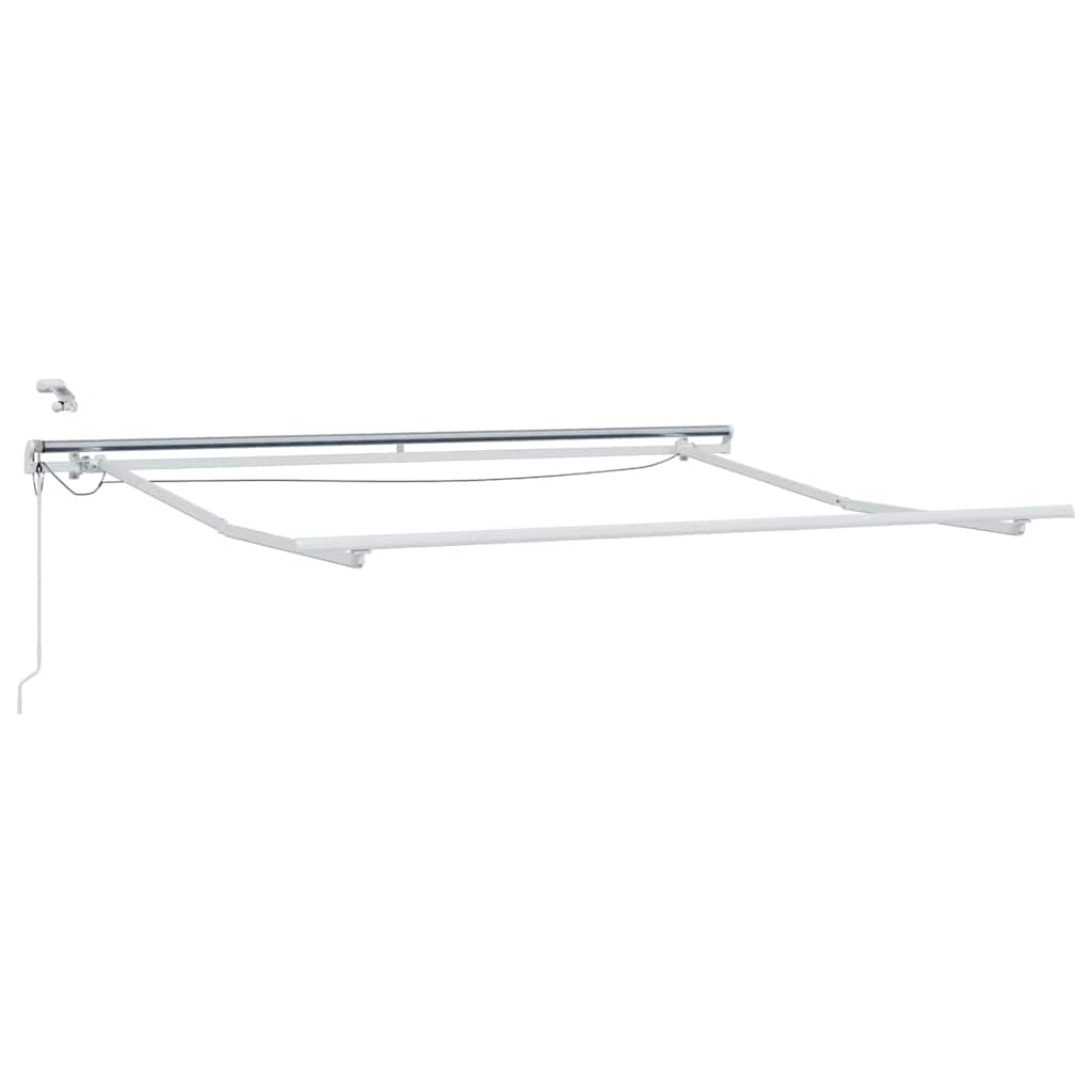 Markisenrahmen mit LED-Lichtleisten Weiß 350 x 250 cm Aluminium