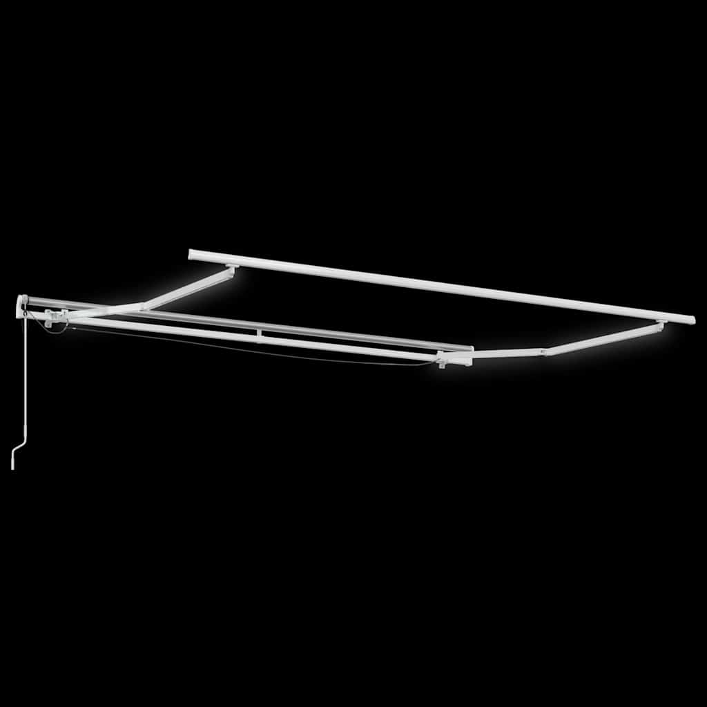 Markisenrahmen mit LED-Lichtleisten Weiß 350 x 250 cm Aluminium
