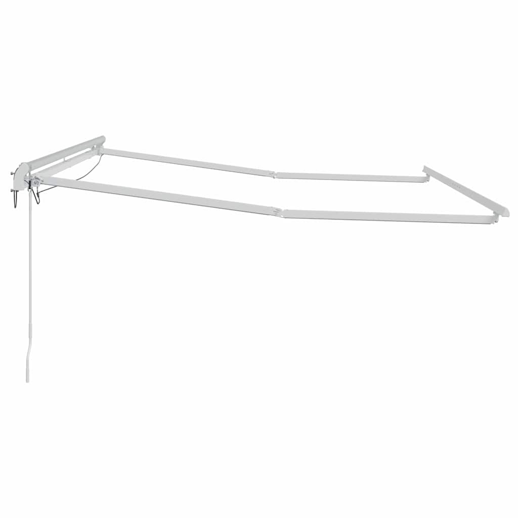 Markisenrahmen mit LED-Lichtleisten Weiß 350 x 250 cm Aluminium