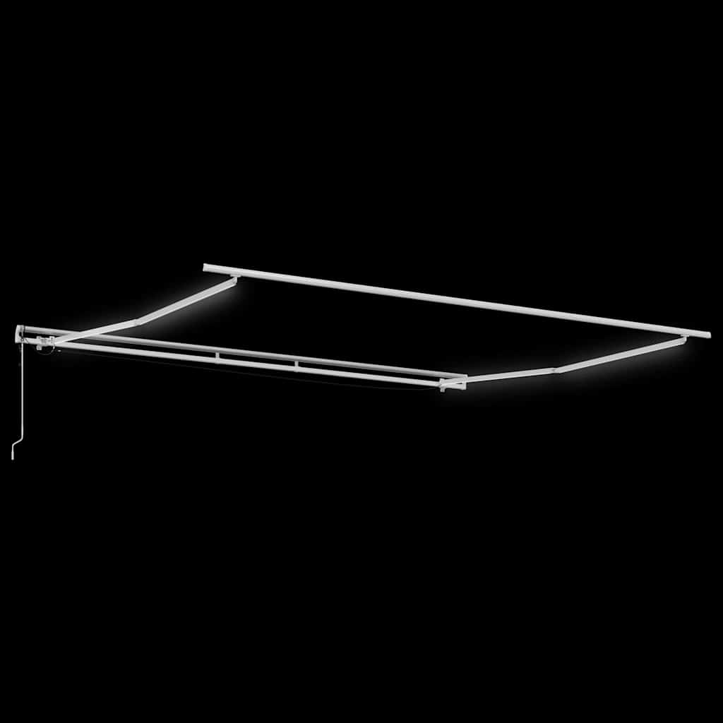 Markisenrahmen mit LED-Lichtleisten Weiß 500 x 350 cm Aluminium