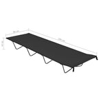 Campingbett 180x60x19 cm Oxford-Gewebe und Stahl Schwarz
