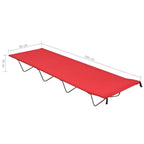 Campingbetten 2 Stk. 180x60x19 cm Oxford-Gewebe und Stahl Rot