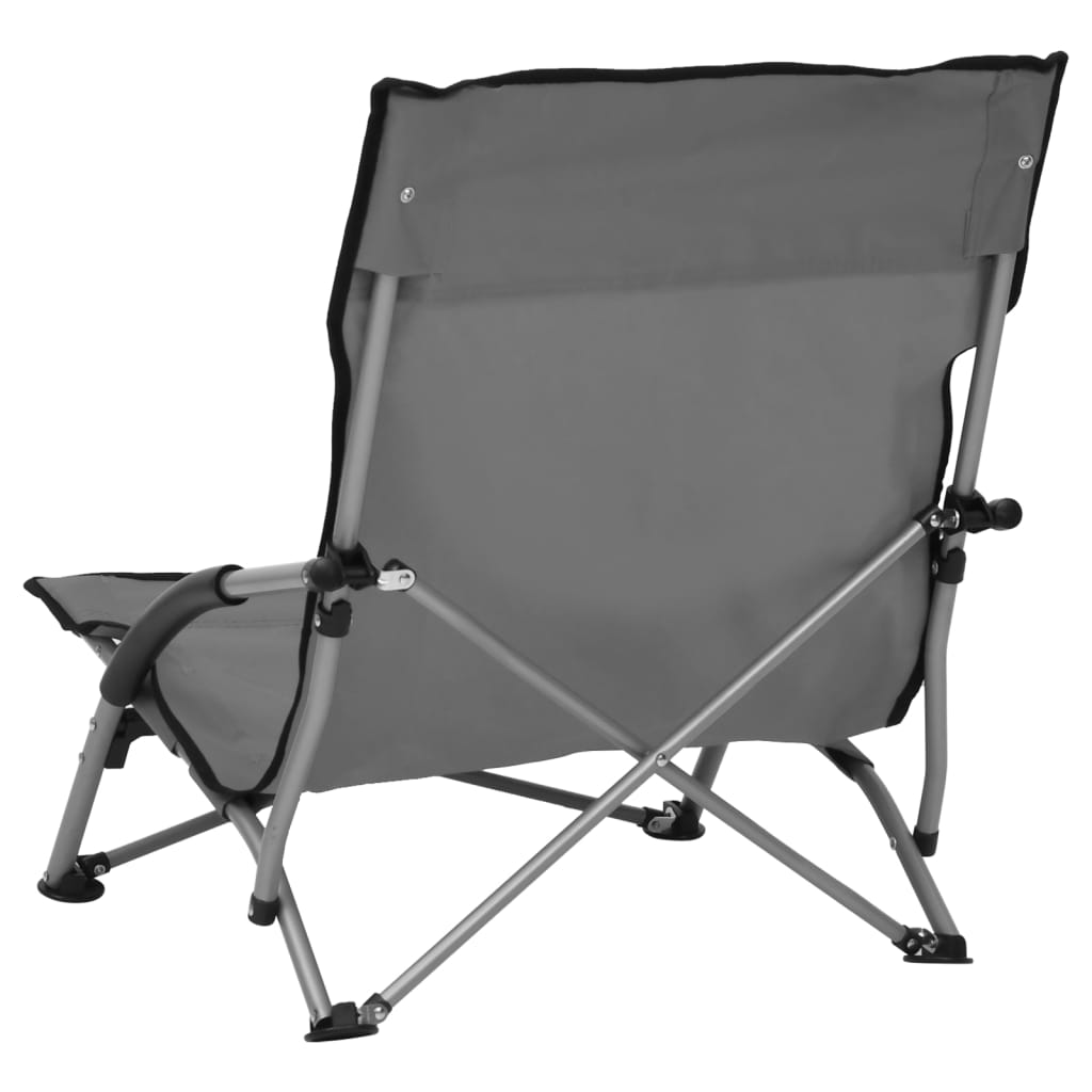 Klappbare Strandstühle 2 Stk. Grau Stoff