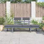 Gartenbank mit Auflagen 2-in-1 190 cm Grau Massivholz Akazie