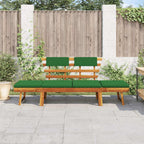 Gartenbank mit Auflagen 2-in-1 190 cm Massivholz Akazie