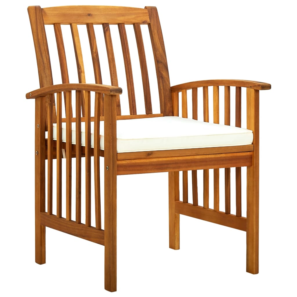 Garten-Essstühle 3 Stk. mit Kissen Massivholz Akazie