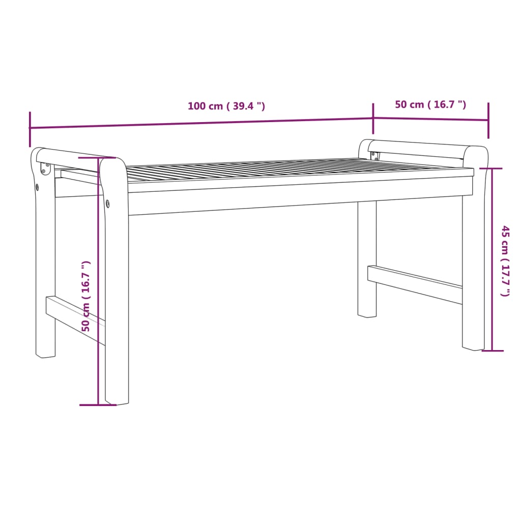 2-tlg. Garten-Lounge-Set mit Dunkelgrauen Kissen Massivholz