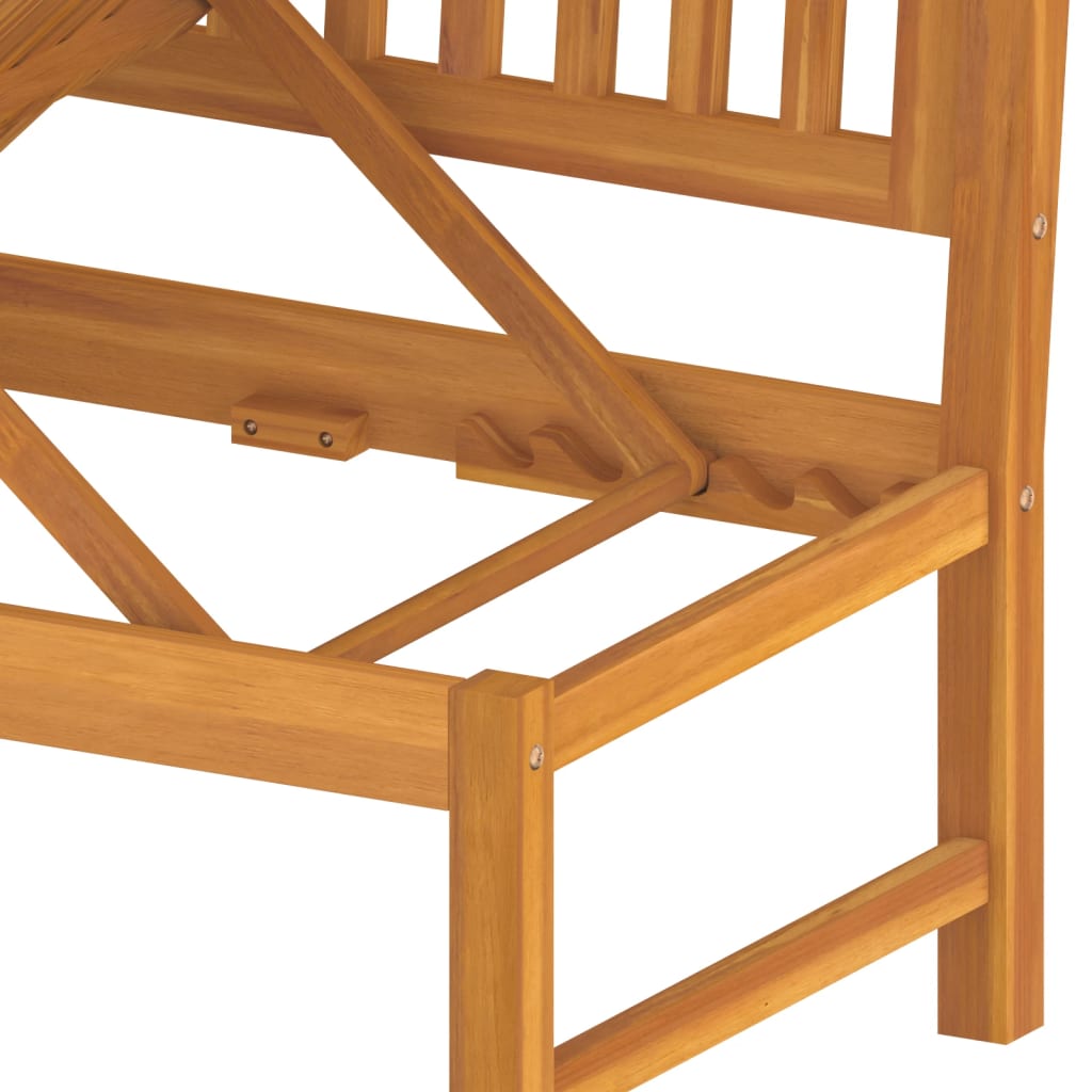 Tagesbett mit Grauen Kissen 200x60x75 cm Massivholz Akazie