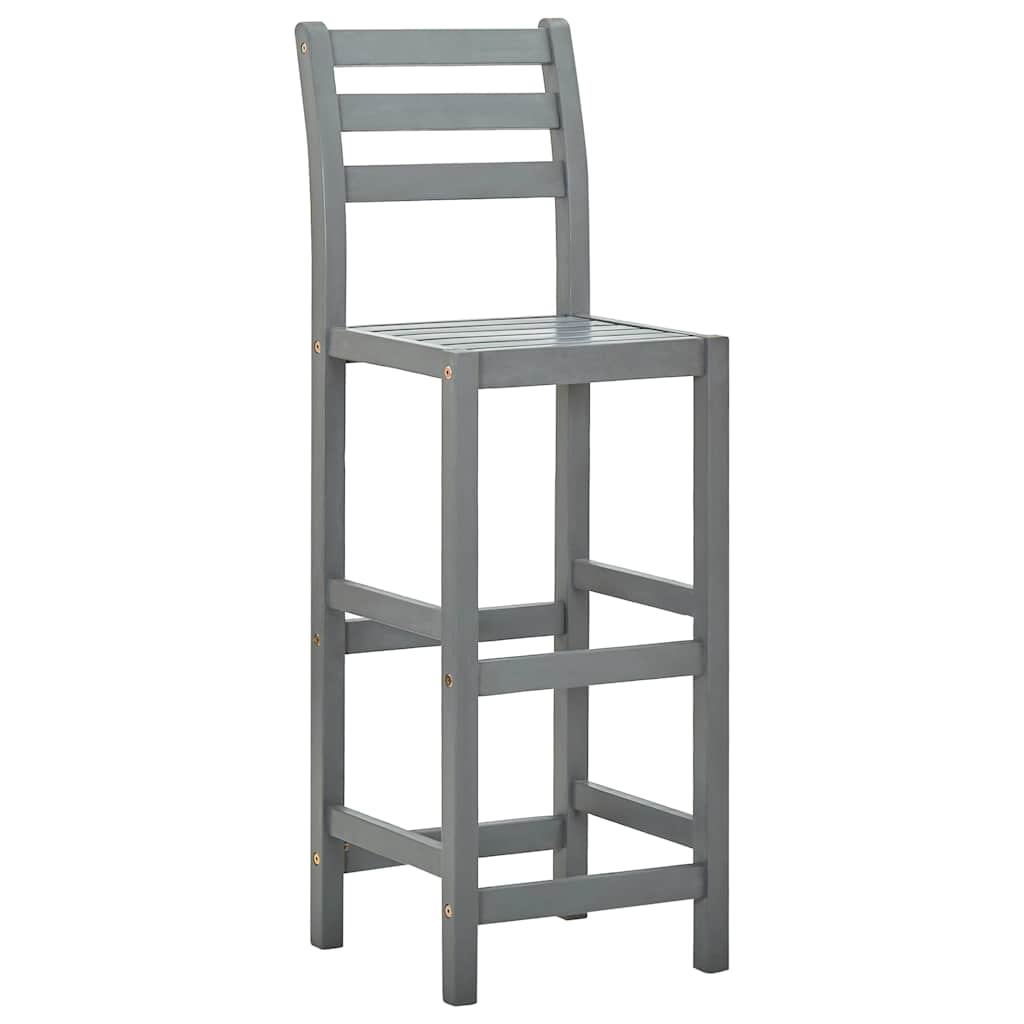 Barhocker 4 Stk. Grau Massivholz Akazie