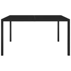Gartentisch 130x130x72 cm Schwarz Stahl und Glas