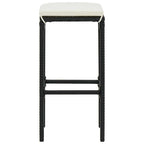 Barhocker mit Kissen 4 Stk. Schwarz Poly Rattan