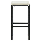 Barhocker mit Kissen 6 Stk. Schwarz Poly Rattan