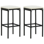 3-tlg. Bar-Set Poly Rattan Schwarz